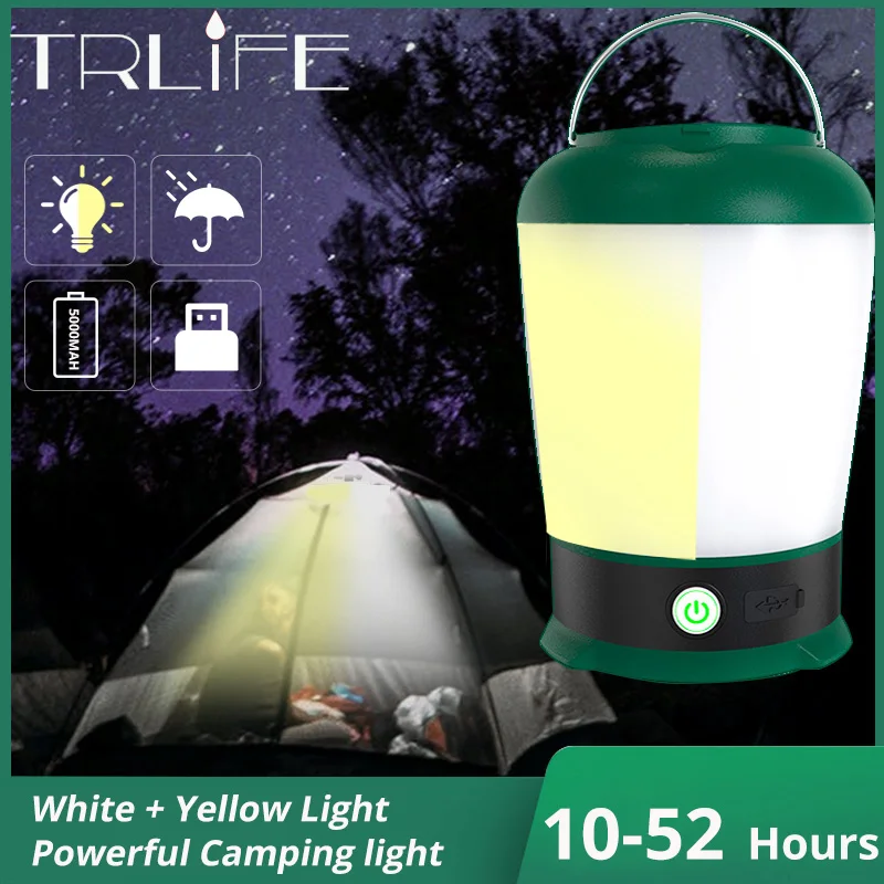 

500W LED Camping Flashlight Rechargeable Lantern For Outdoor Tent Lamp Portable Lantern Emergency Warm and White Light For BBQ