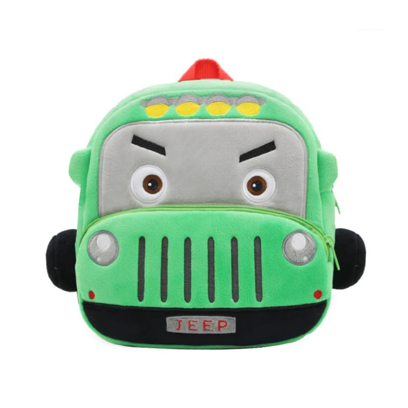 New 2-4 Years 3D Cartoon Jeep Car Plush Children Backpacks Kindergarten Schoolbag Kids Backpacks Children School Bags Girls Boys