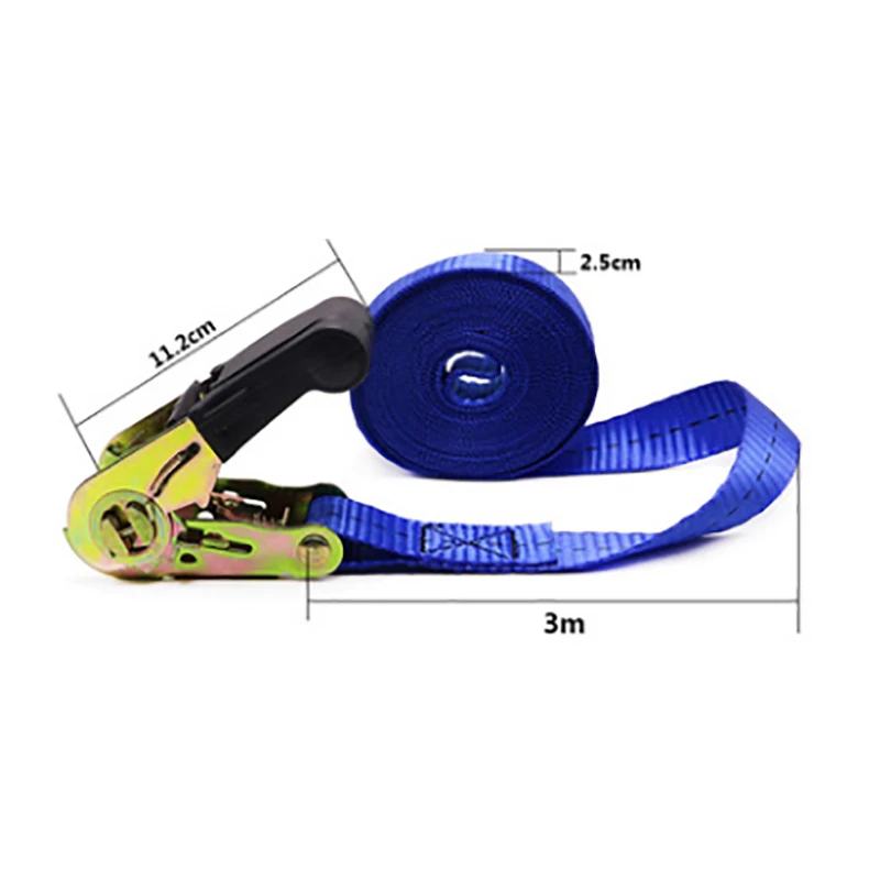 3M Long Stretch belts Strap for fastening 800 kg Wear Resistant Trailer Loads Heavy Duty Ratchet Strap Tie Down Durable No Hook