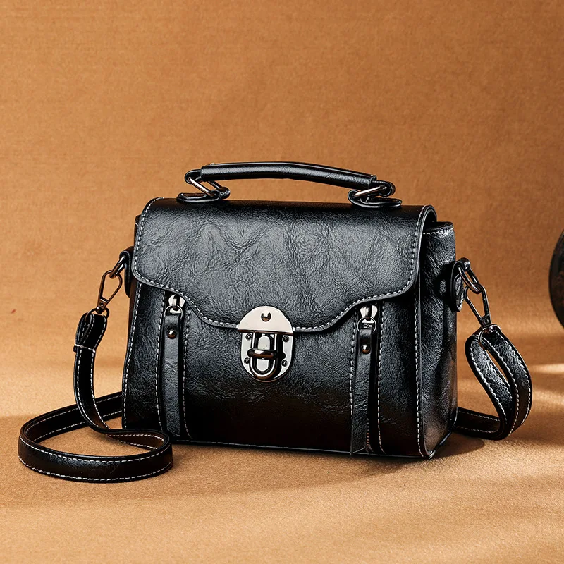 Bolso cruzado de cuero PU para mujer, bandolera cuadrada pequeña, bolso de hombro Vintage, bolso de señora con cerradura, nuevo - details 8