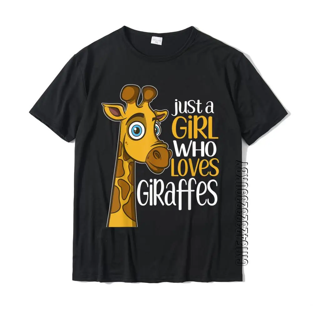 

Футболка мужская с забавным жирафом и надписью «Just A Girl Who Loves Giraffes»