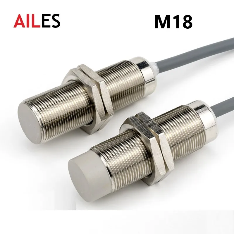 

M18 Inductive Sensor Switch with Thread without Thread NPN PNP 3Wires Proximity Switches NO NC 5mm 8mm 12mm 16mm 20mm