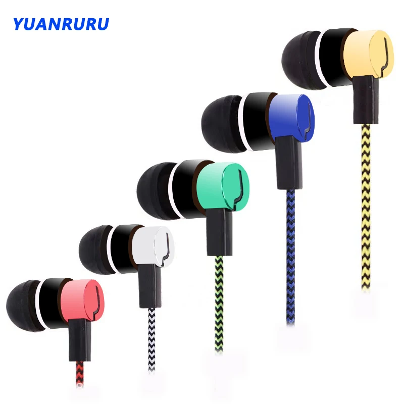 Stereo Bass Headphone In-Ear 3.5MM Wired Earphones Metal HIFI Earpiece for Xiaomi Samsung Huawei Phones