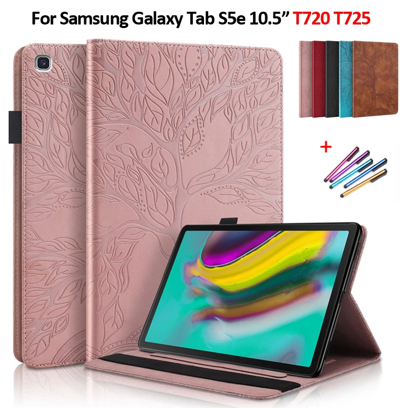 Etui for Samsung Galaxy Tab S5e Case 10 5 inch Emboss Tree Leather