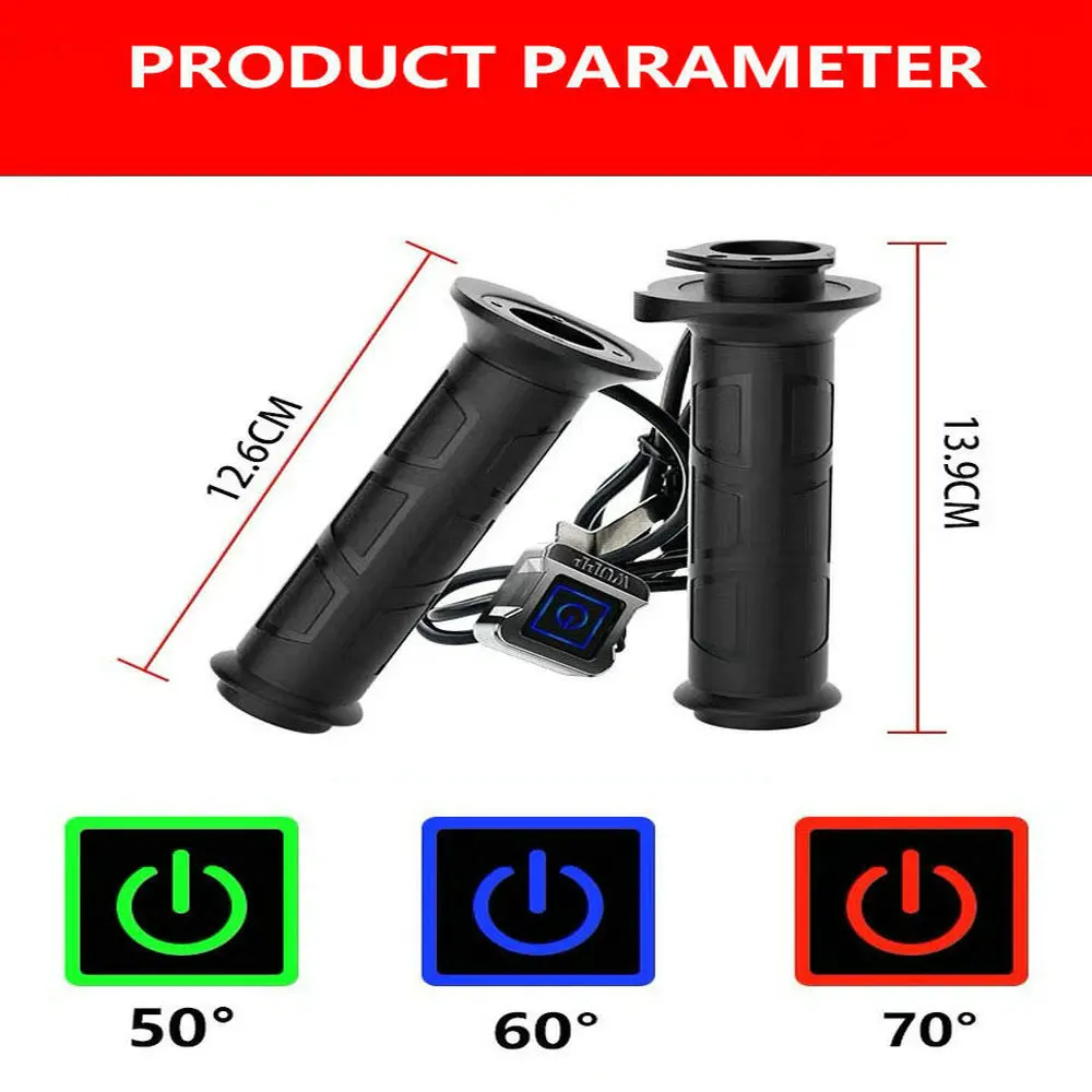 1 Pair Motorcycle Heated Hand Grips ATV Handlebar Heater Handle Bar Hand Warmer For Yamaha MT07 MT09 FZ09 FZ06 FZ01 FZ25 FJ09 view 4