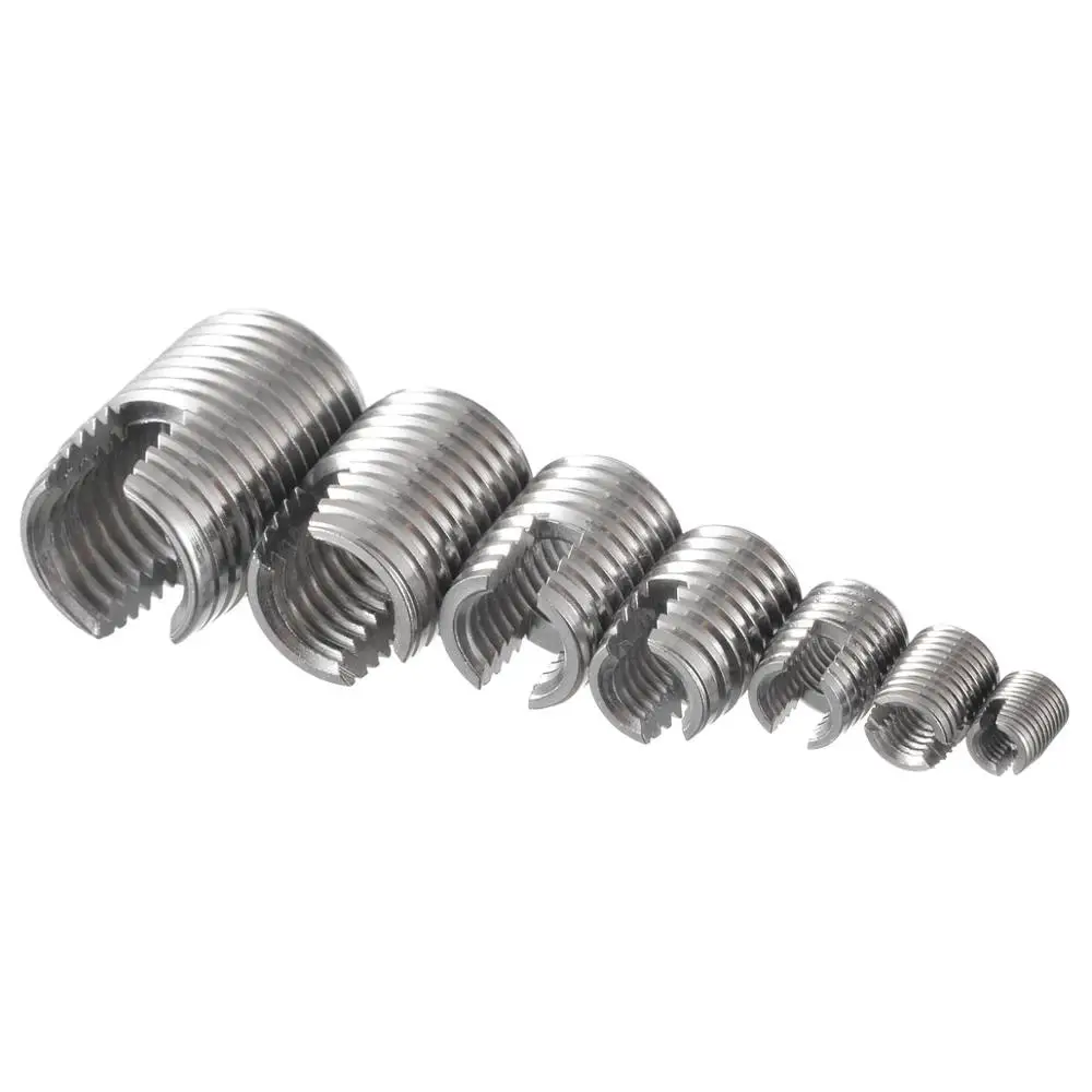 50pcs  M3 M4 M5 M6 M8 M10 M12 stainless steel self tapping thread insert kit Helical Insert Self Tapping Slotted Screw