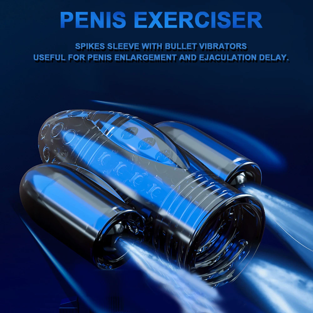 Penis Sucking Vibrator 10 Modes Glans Trainer Delayed Ejaculation Cock Sleeve Silicone Spikes Male Masturbator Sex Toys for Men