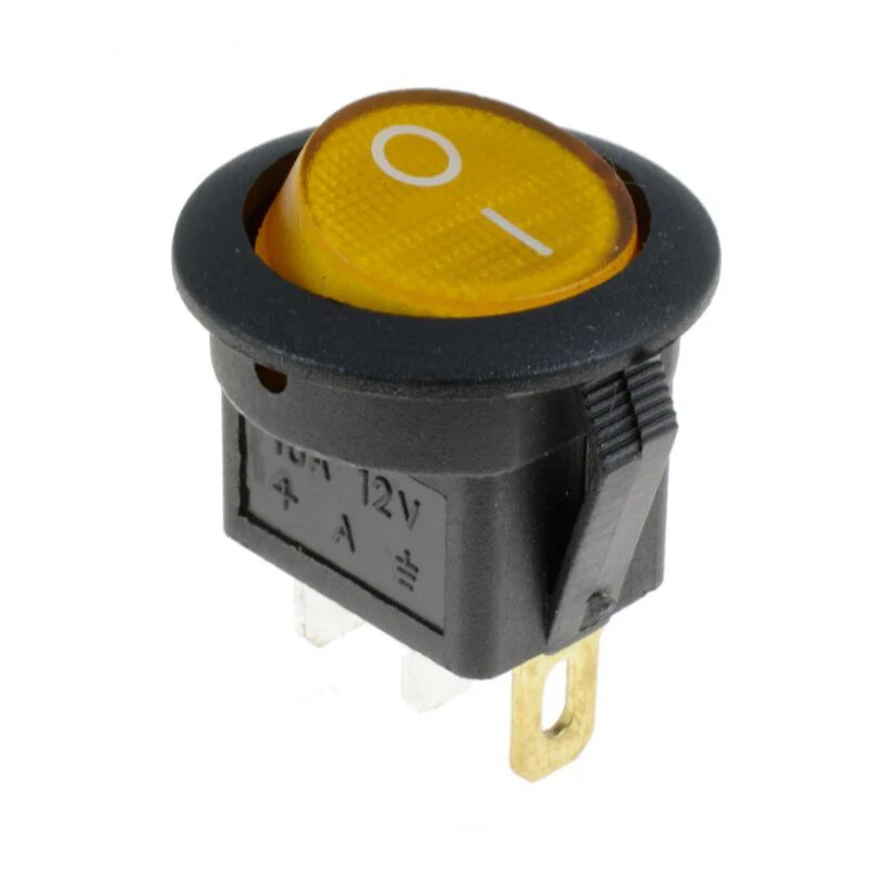 1PCS 12V/220V LED illuminuted rocker switch 20Apush button switch Car button light switch ON/OFF Round Rocker Switch Dash Boat