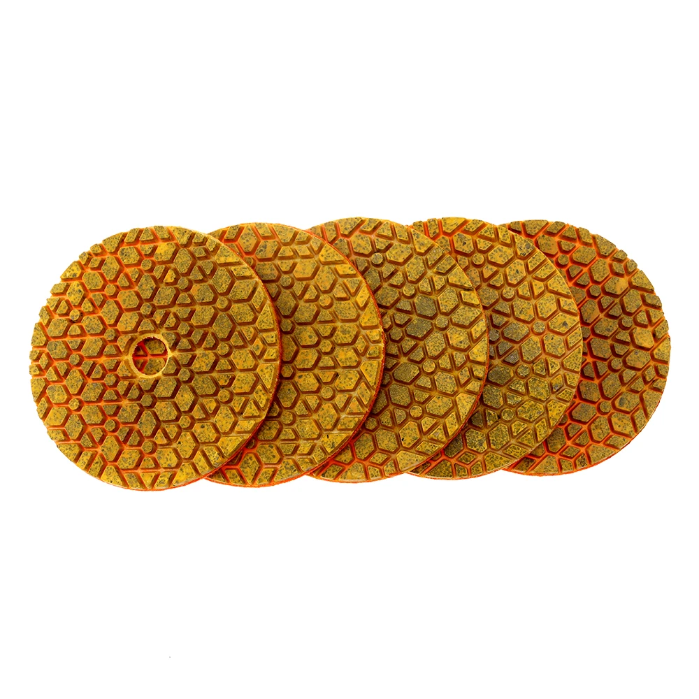 6PCS Super 4 Inch Diamond Polishing Pad Copper Bond Wet Grinding Disc For Granite Marble Concrete Floor With Backer Pad