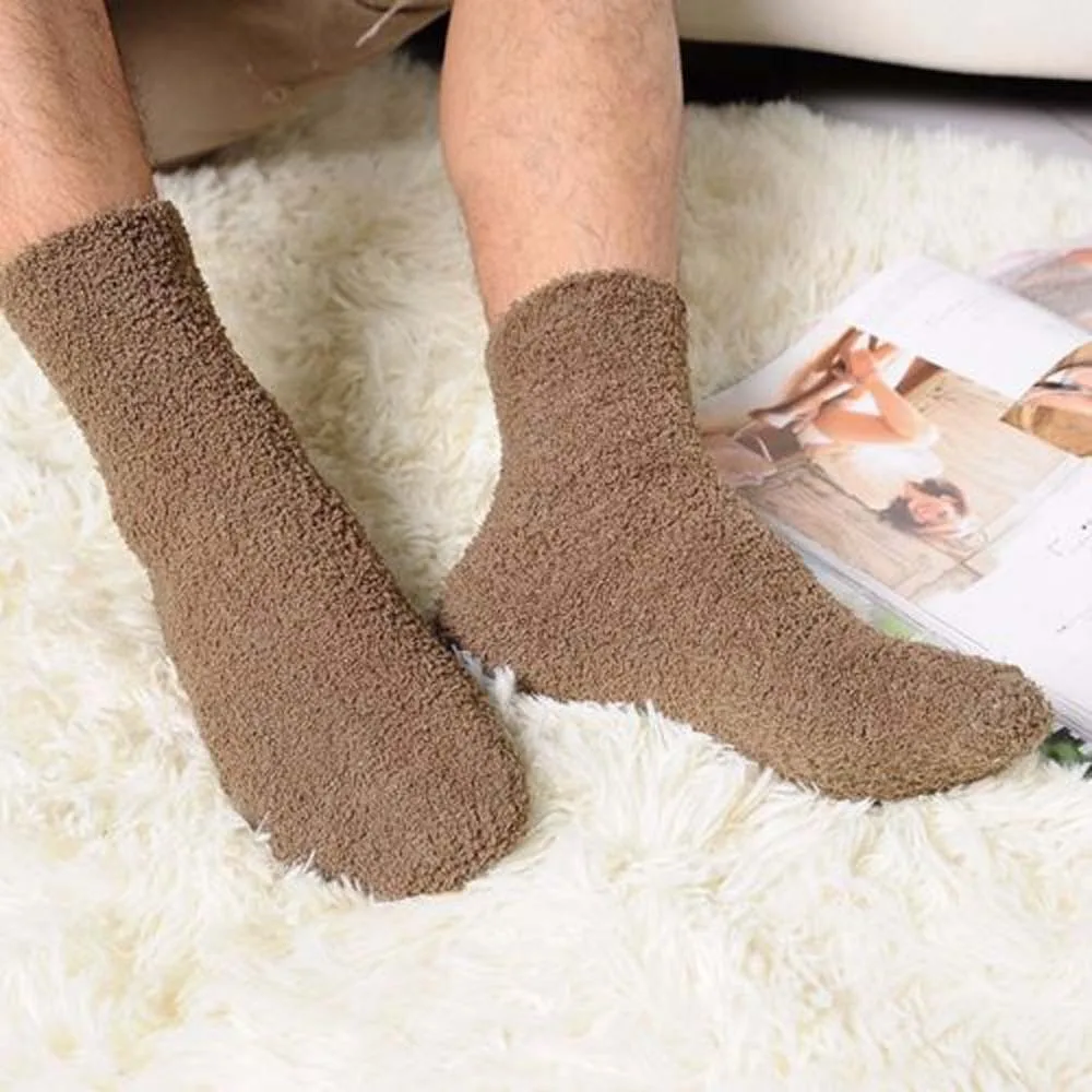NEW 1 Pair Comfortable Extremely Cozy Pure Cashmere Socks Men Women Winter Warm Sleep Bed Floor Home Fluffy Socks Hot Sale image 6