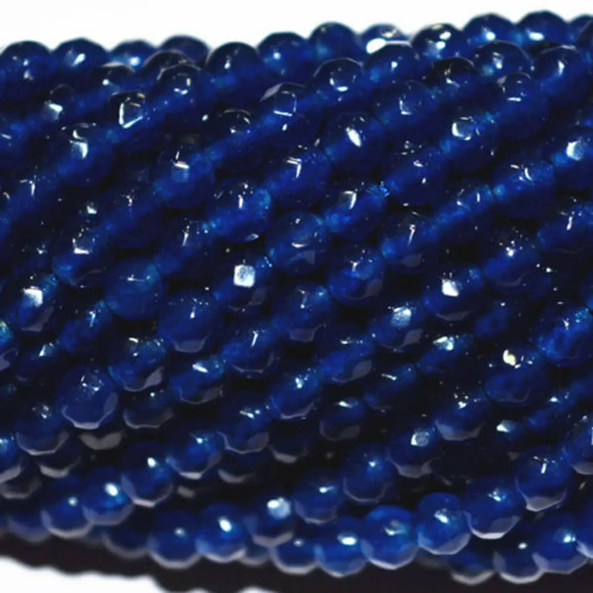 Natural 6mm Faceted Dark Blue Sapphire Gemstone Round Loose Beads 15'' Strand