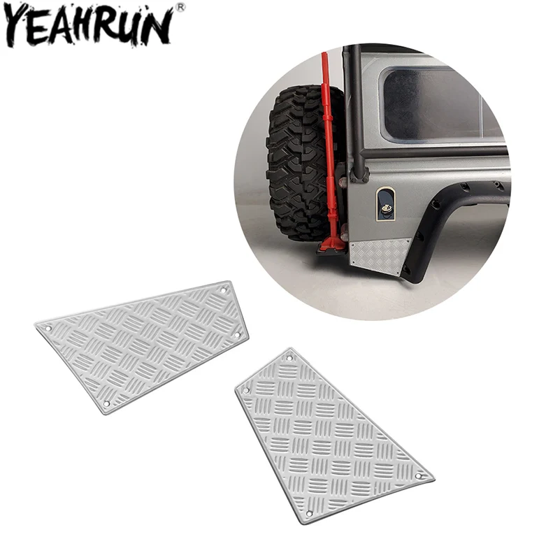 YEAHRUN 1Pair Rear Body Shell Skid Plate Metal Side Antiskid Board Scratch Prevention for 1/10 RC Crawler Car Defender TRX-4