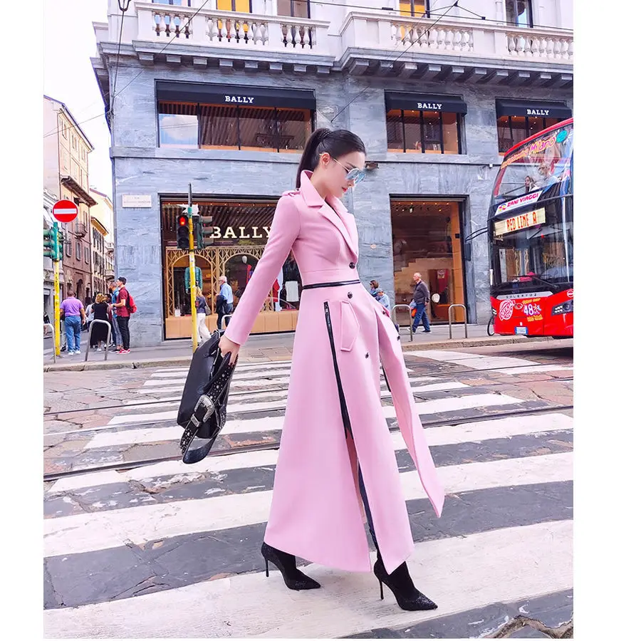 

Women 2023 Autumn Winter Wool Blends Long Overcoats Female Full Sleeve Casual Outwear Ladies Elegant Slim Wool Jackets Coat Z592