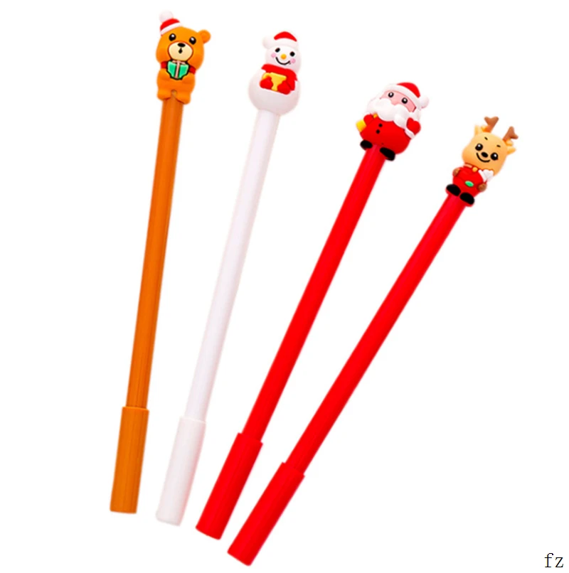 

500 Pcs Cartoon Santa Claus Neutral Pens Student Signature Pen Examination Learning Supplies School Office Supplies