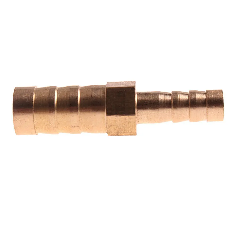 Conector de unión de cobre con lengüeta para manguera recta reductora de latón, adaptador de acoplador reductor de instalación de tubería de 2 vías para combustible, Gas y agua, 2 uds.