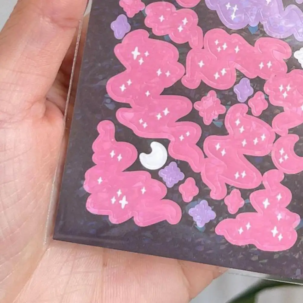 1 blatt Gradienten PVC Sammelalbum Aufkleber Personalisierte Hand Konto DIY Fotoalbum Laser Aufkleber Büro Zubehör