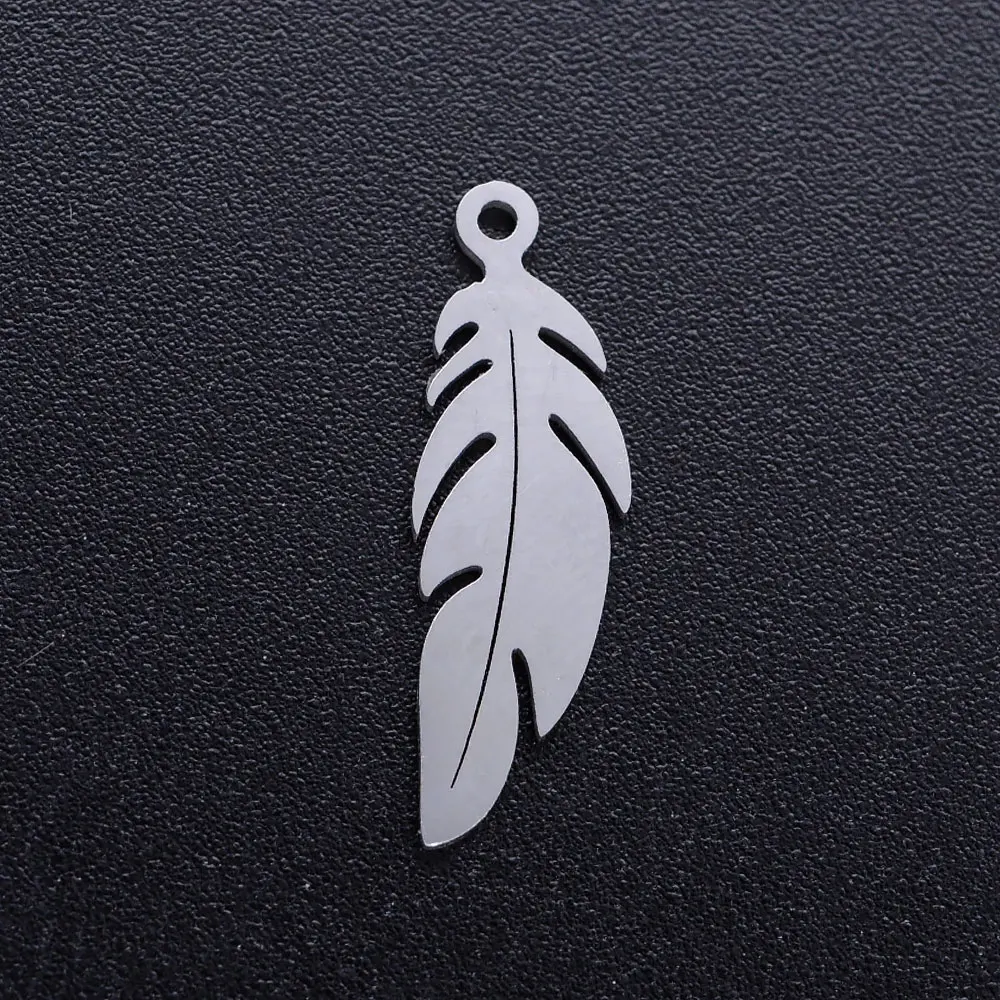 10pcs/lot Hollow Feather Charms Wholesale 316 Stainless Steel DIY Angel Wing Cupid Connectors Charm Bohemia Jewelry Pendant