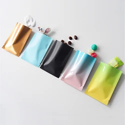 100pcs Small Open Top Aluminum Foil Mylar Foil Open Fill Bags Powder Gifts Heat Sealable Package Bag Flat Pouches Tear Notch