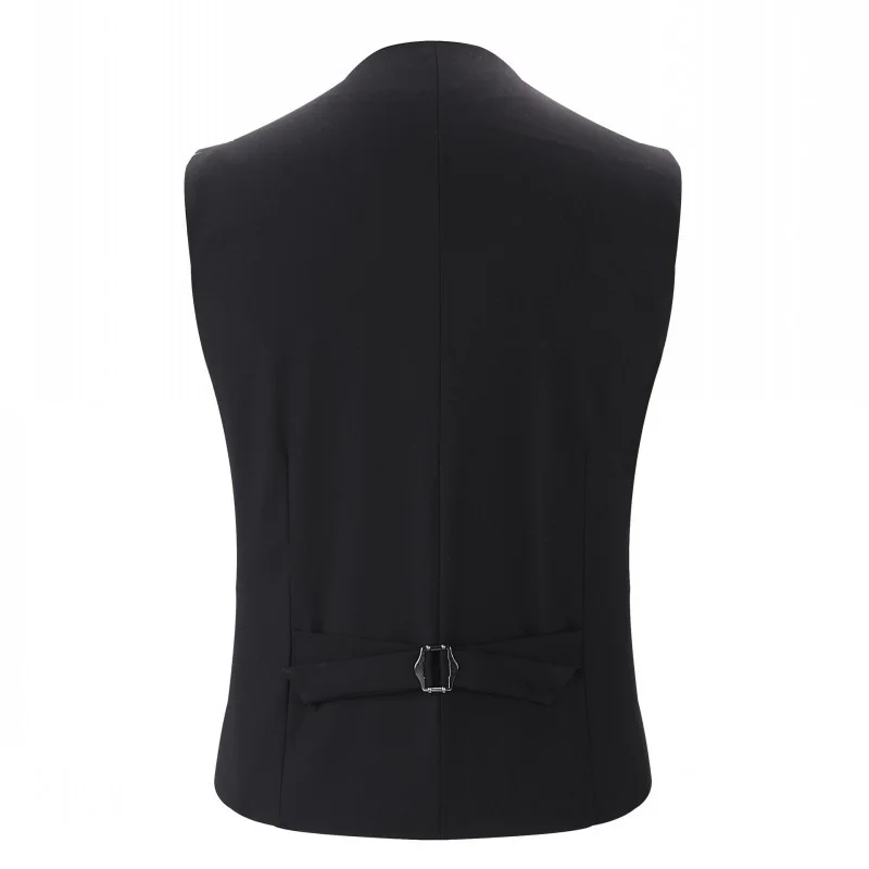 Business Men Casual Vest Solid Color Slim Fit V-Neck Waistcoat Four Seasons Single Breasted Office Sleeveless Jackets S-3XL