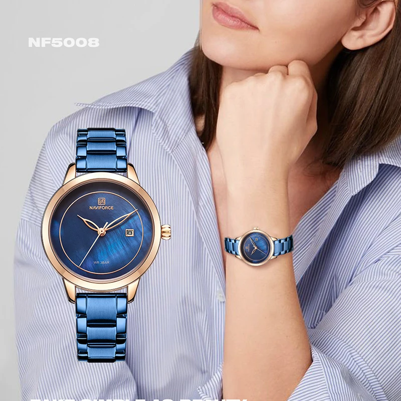 Luxury Women Watches NAVIFORCE Brand Clock Steel Quartz Wristwatch Fashion Ladies Wrist Watch reloj mujer relogio feminino