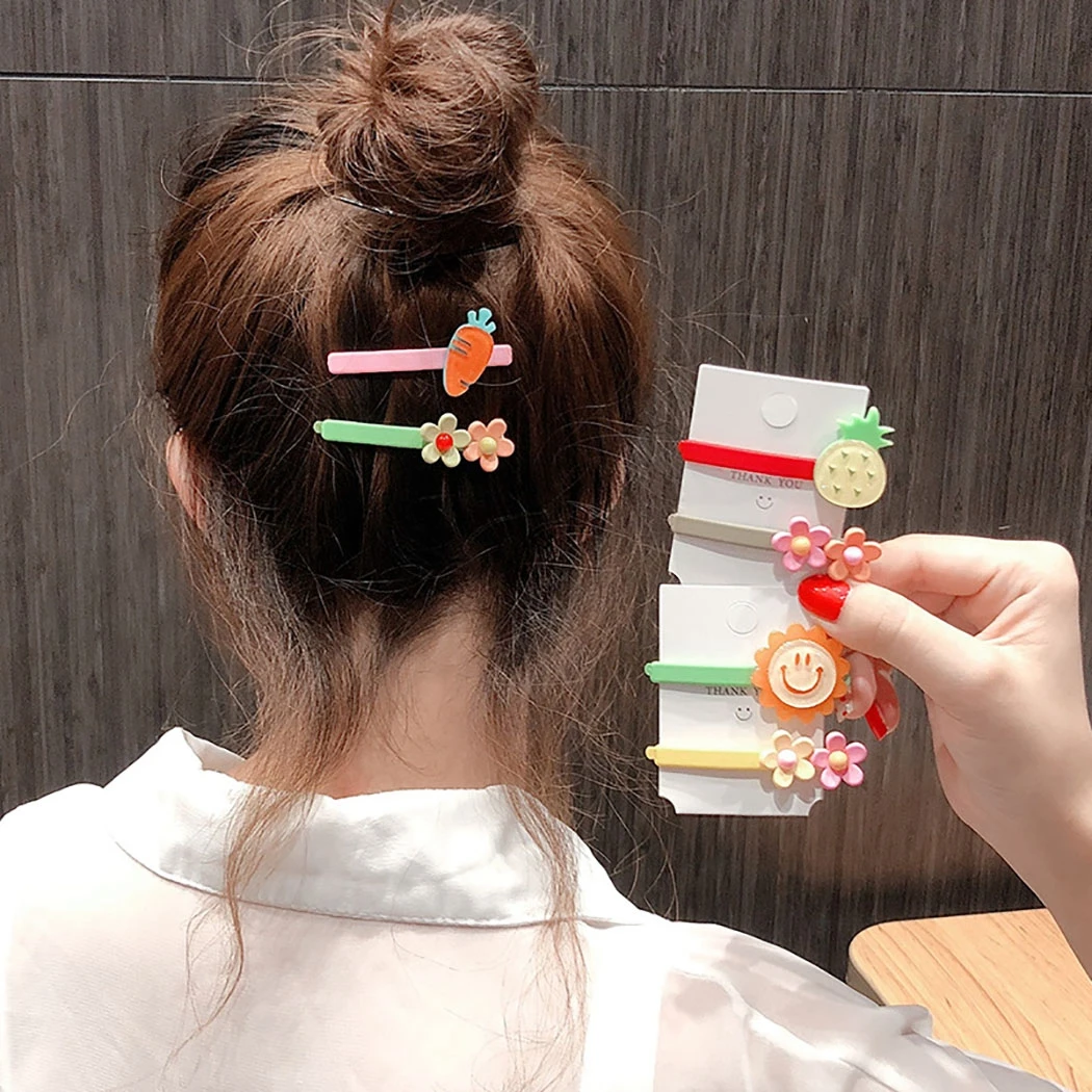 

10PCS Hair Clip Set Lovely Flower Fruit Plant Hair Barrette for Women Girls