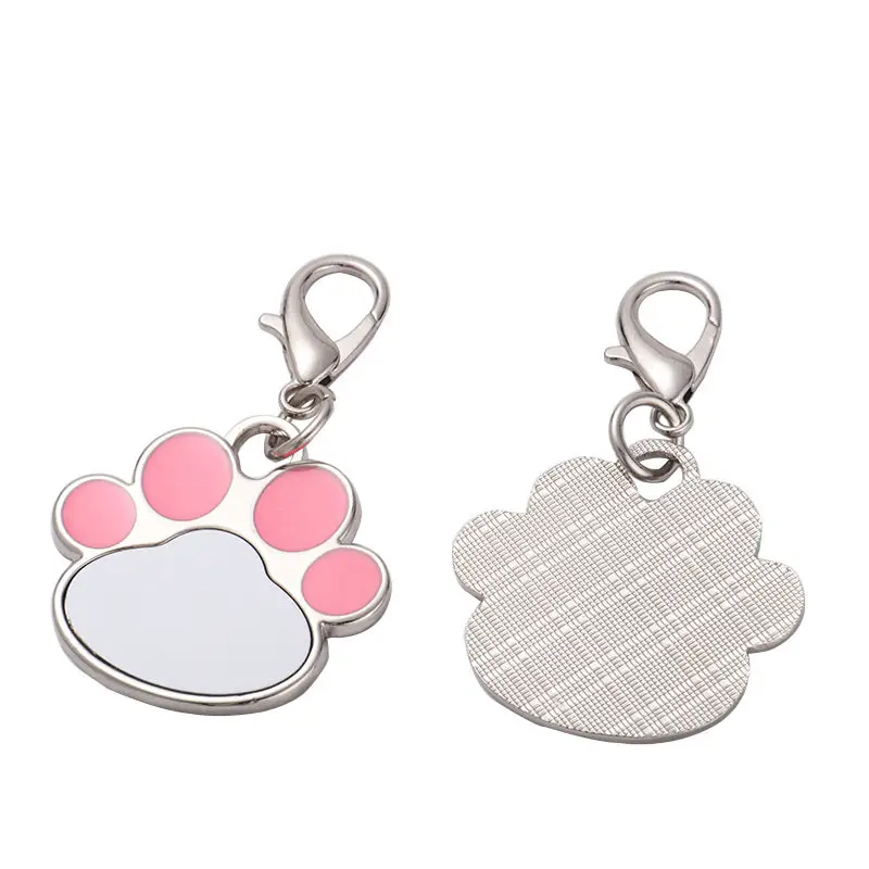 

sublimation dog paw photo key chain metal blank key ring heat transfer printing materials 20pieces/lot