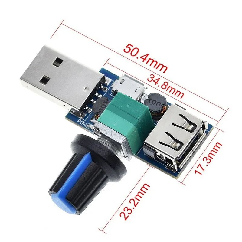 Dc 5V Micro Usb Fan Gouverneur Wind Speed Controller Air Volume Regulator Cooling Mute Multifunctionele Ruisonderdrukking Schakelaar Module