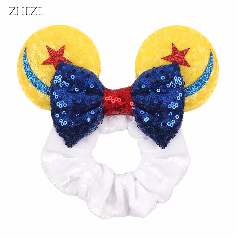 2024 New Fashion Mouse Ears Velvet Hair Scrunchies Girls Rope Ponytail Holder Christmas Headband Festival Elastic Hairband