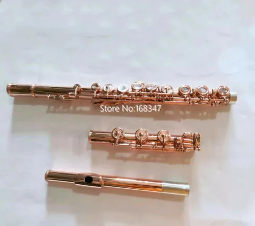 MARGEWATE New Flute 17 Key Open Hole C Tune Rose Gold  Brand Musical Instrument With Case Free Shipping