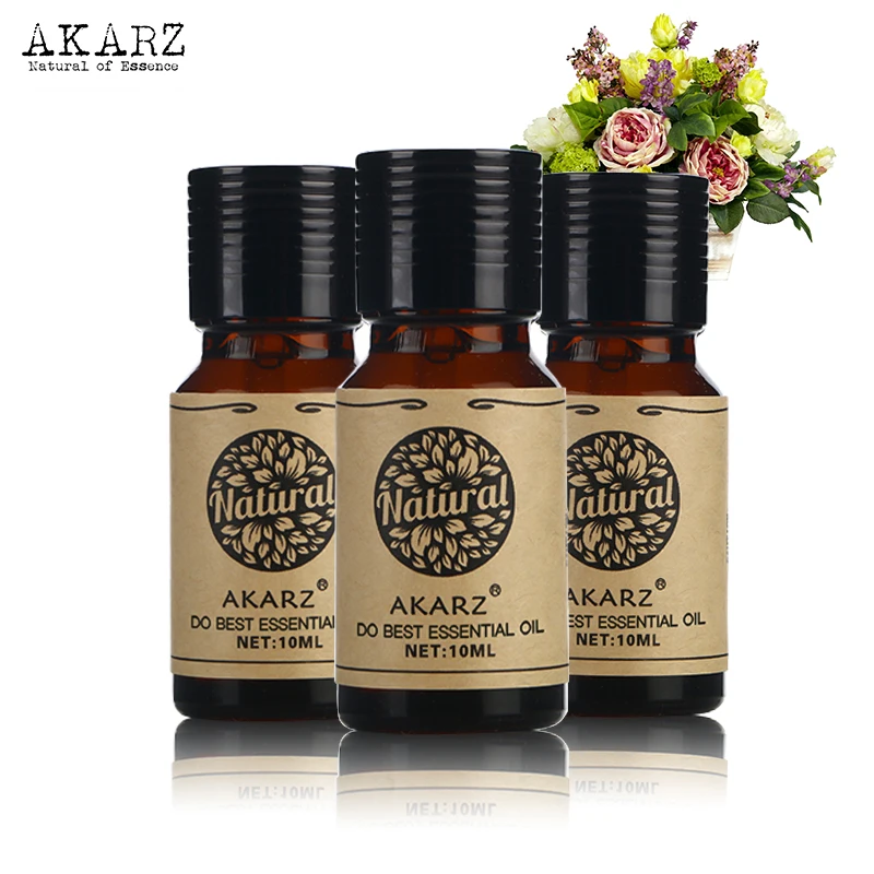 

AKARZ Lemon grass Violet Grapefruit essential oil sets For Skin Body Care Aromatherapy Massage Spa 10ml*3