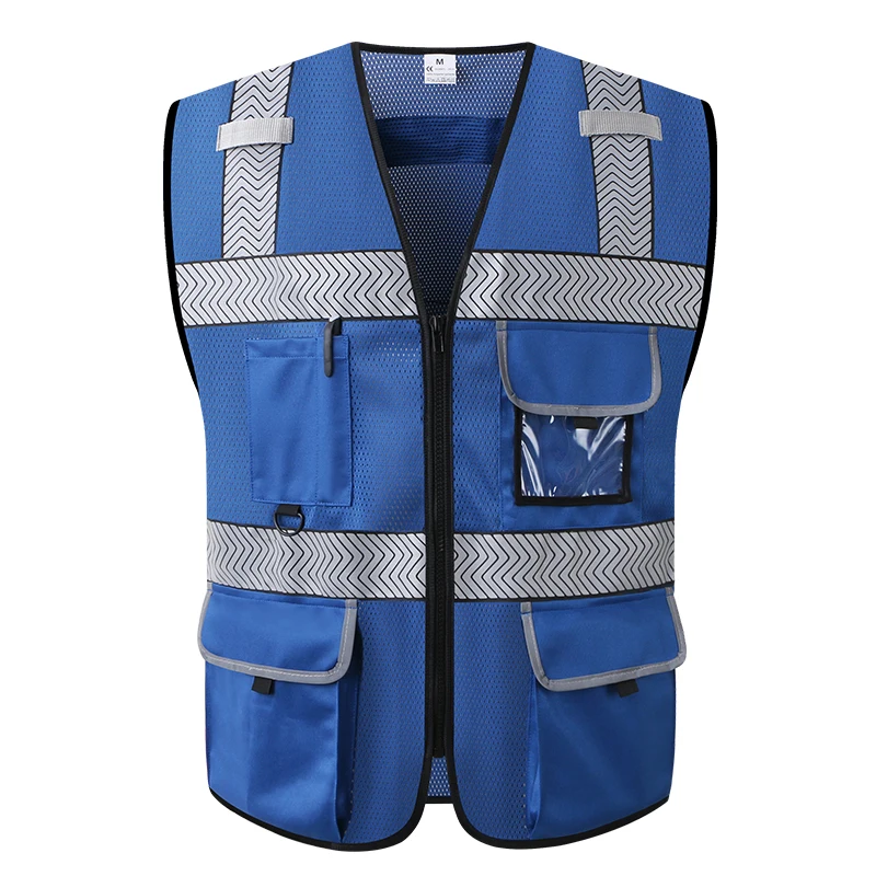 Construction Safety Vest Reflective Security Guard Vest Multipocket Work Tool Vest Mesh Tank Top Men Ninght Running Protector