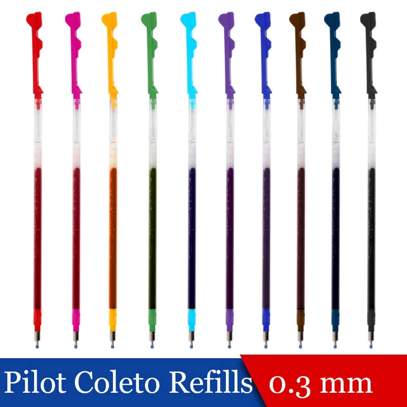 LifeMaster 6pcs/lot Pilot Hi-Tec-C Coleto Gel Multi Pen Refill - 0.3 mm Black/Blue/Red/ 15 colors available