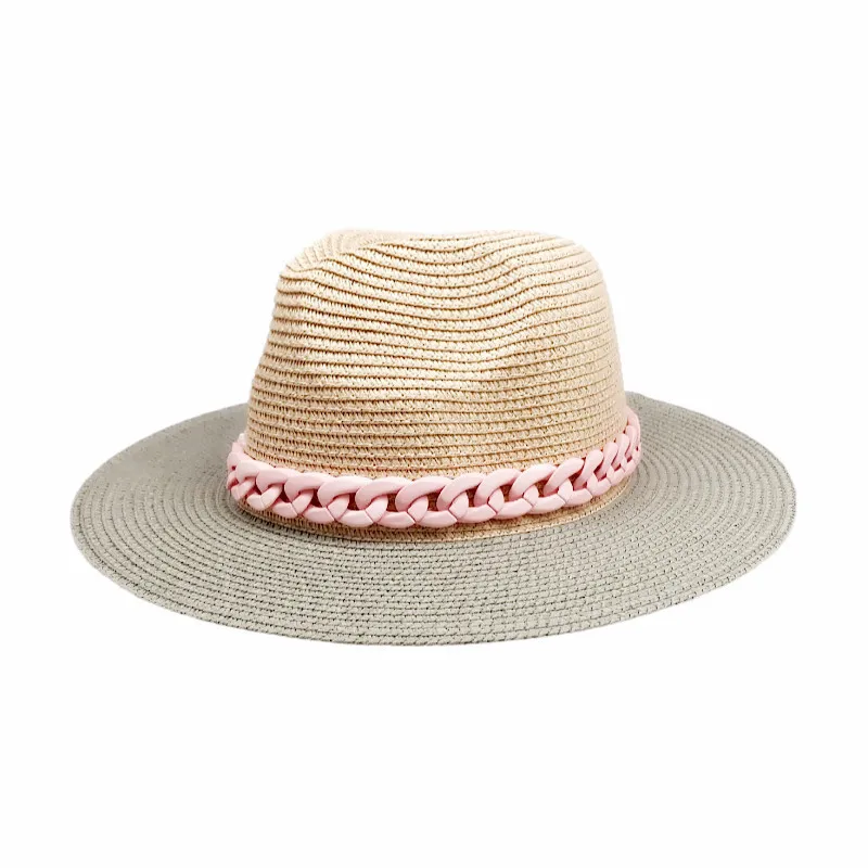 Hats For Women Bucket Khaki Ribbon Band Hats For Men Straw Summer Panama formal Outdoor Party Picnic Sun Hats Wide  Rim2021