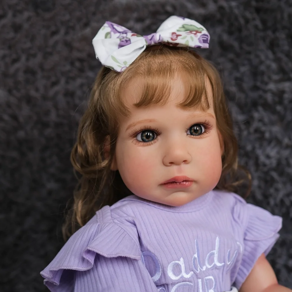 55CM Full Body Silicone Bebe Reborn Dolls Lilly Hand-Detailed Painting with Visible Veins Lifelike 3D Skin Doll Waterproof Toy