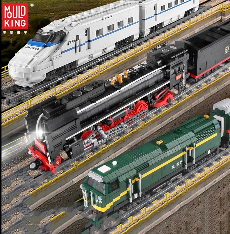 

Mould King MOC City 12003 The QJ Steam Locomotives Remote Control Train Building Blocks Bricks Kids DIY Toys Christmas Gifts