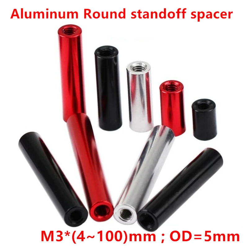 10pcs Aluminum spacer column M3*4-100mm aluminum standoffs round spacers Model spacing screw posts for RC Parts