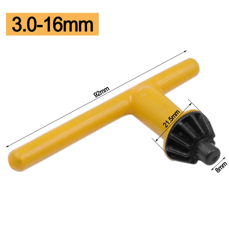 1PC MINI Drill Chuck Keys Applicable to 6-16mm Drill Chuck With Gum Cover Electric Hand Drill Chuck Wrench Tool Set Carbon Steel