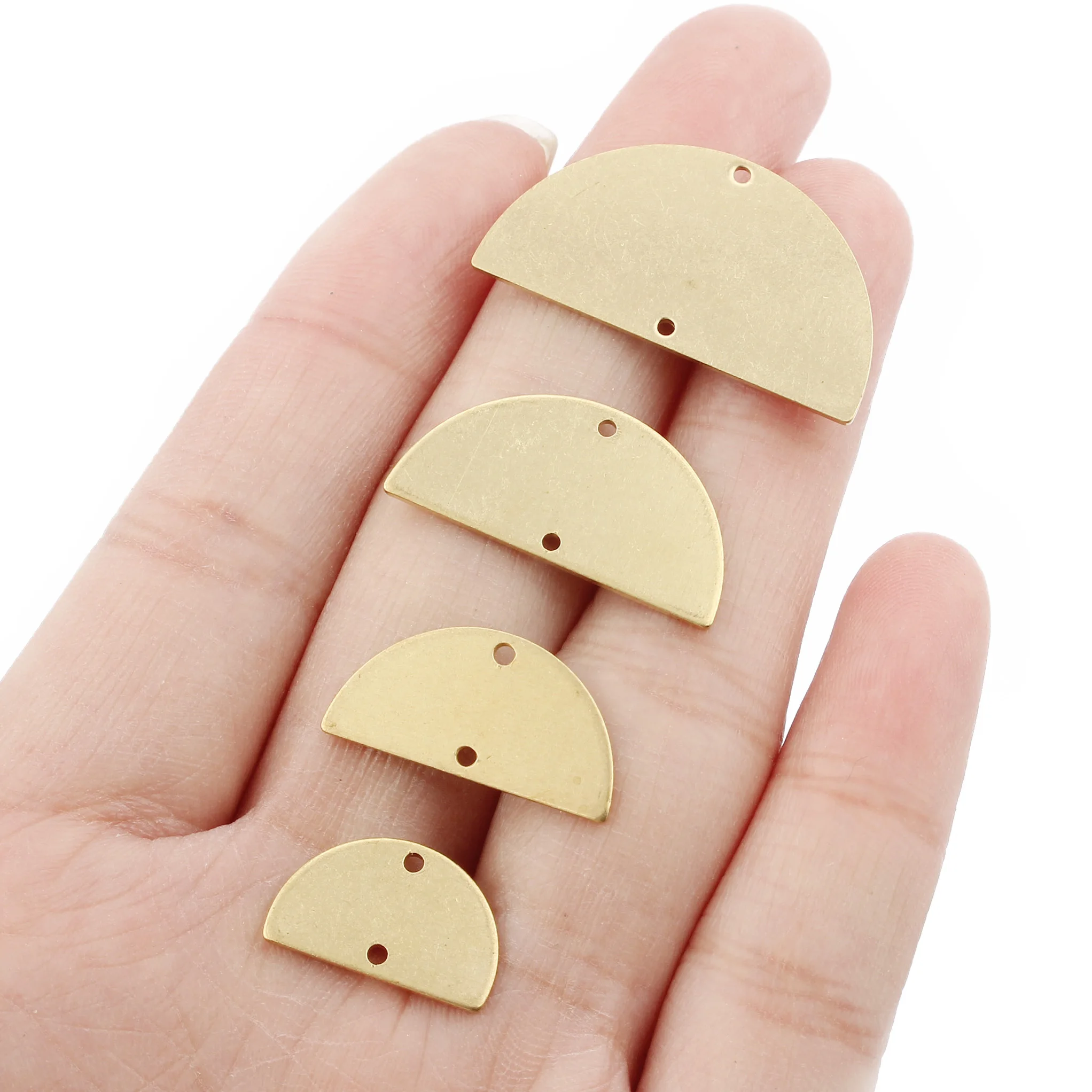 20pcs/bag Half Round Pendants DIY Charms Connector Accessories for Handmade Necklace Bracelet Jewelry Making Finding Supplies