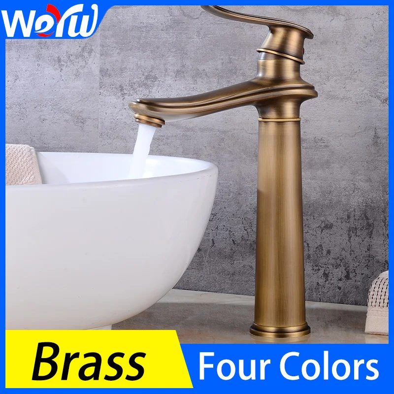 Basin Faucet Toilet Single Handle Brass Heightening Faucet Bathroom Sink Single Hole Hot and Cold Water Faucet