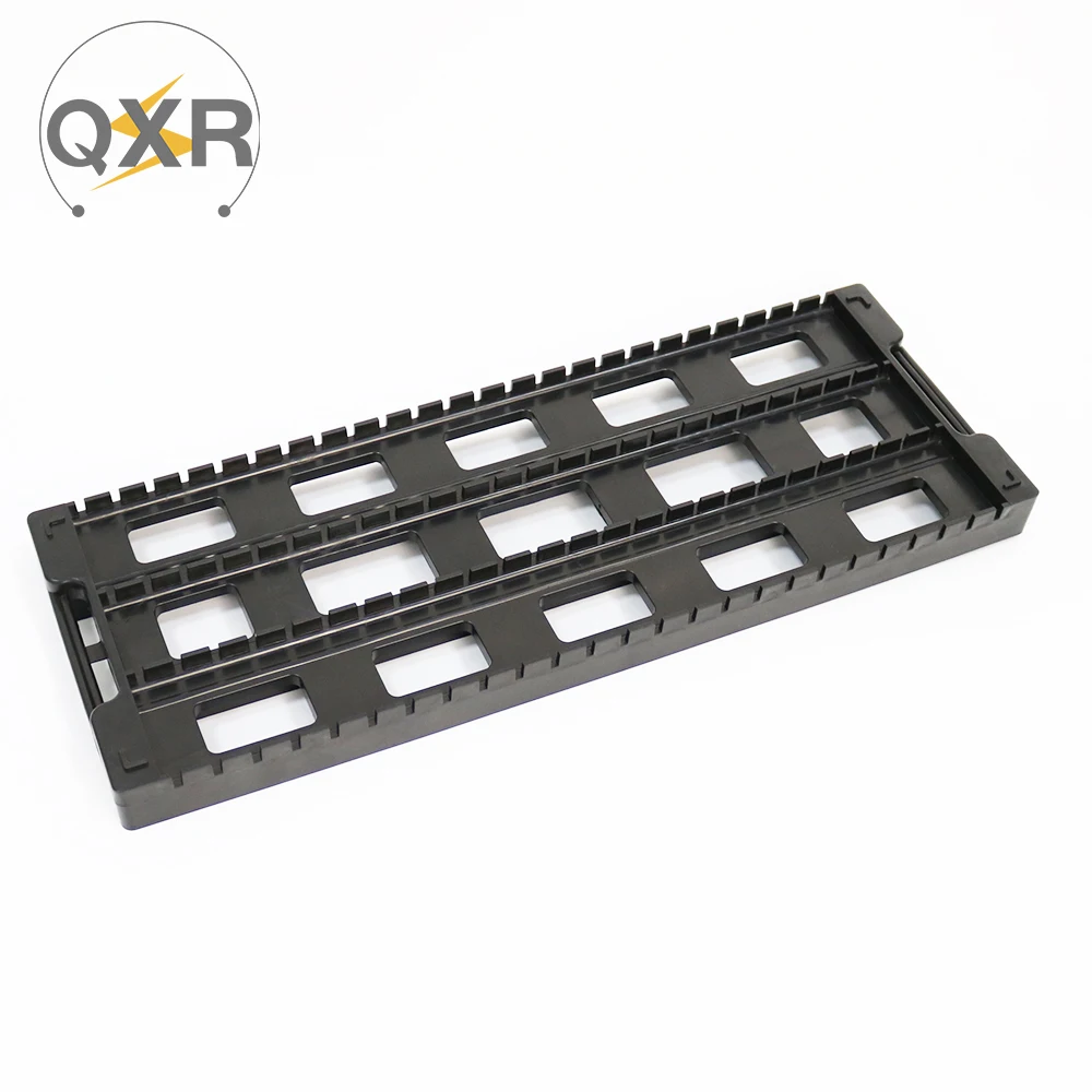 ESD Q-PC7  Safe PCB Storage Rack and Holder 435X160X30mm H-shape 25pcs Anti-static Plastic Black Tray