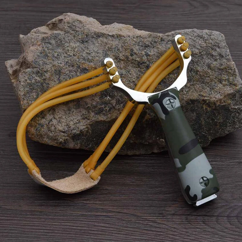 Powerful Slingshot AluminiumAlloy Slingshot Catapult Bow Camouflage Un-hurtable Outdoor Game Hunting Sling shot Hunt Accessories