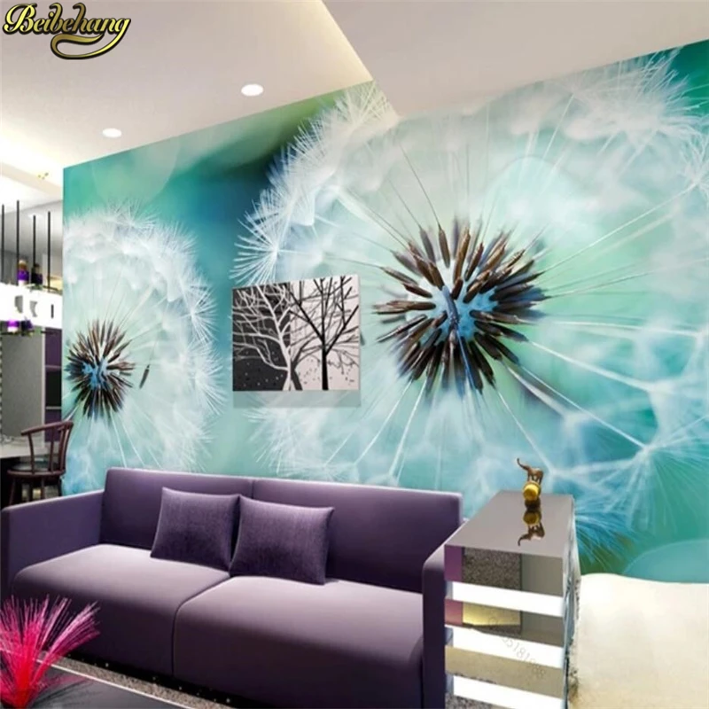 

beibehang Custom papel de parede 3d Dandelion Modern Simple Photo Mural Wallpaper for Living Room Backdrop Wall paper Covering