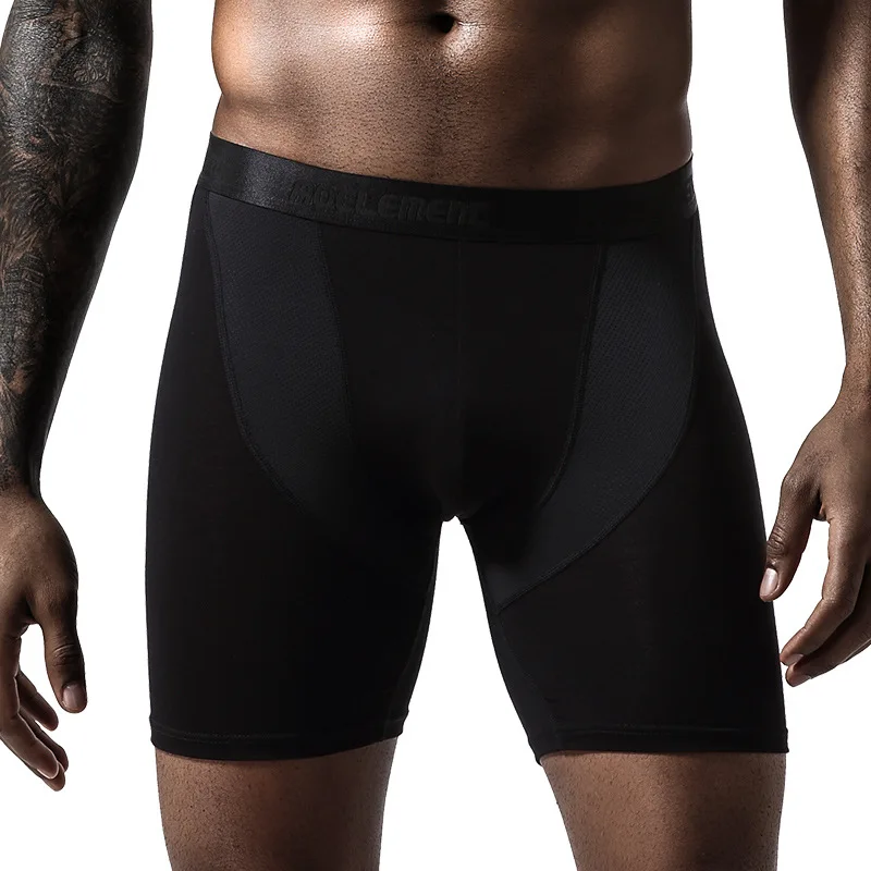 Herren Unterwäsche Boxer Modal Höschen Mann Atmungs Eis Seide U Konvexen Beutel Lange Bein Unterhose Männliche Boxershorts Plus Größe L-5XL