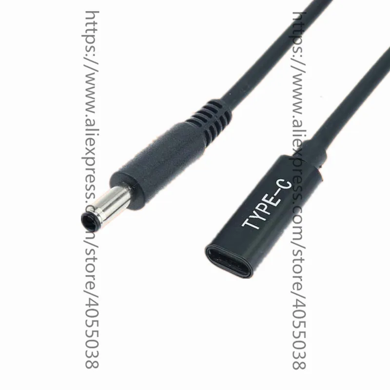 Câble USB 3.1 Type C USB-C femelle vers DC 20V 4.5 3.0mm 4.5x0.6MM pour prise d'alimentation Dell et émulateur PD, déclencheur de Charge pour ordinateur portable