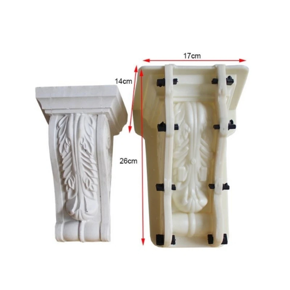 ABS Plastic Indoors Decoration Gypsum /Paris Concrete Beam Support Mold, GRG Plaster Cement Flower Leaf Bracket Corbal Seat Mold