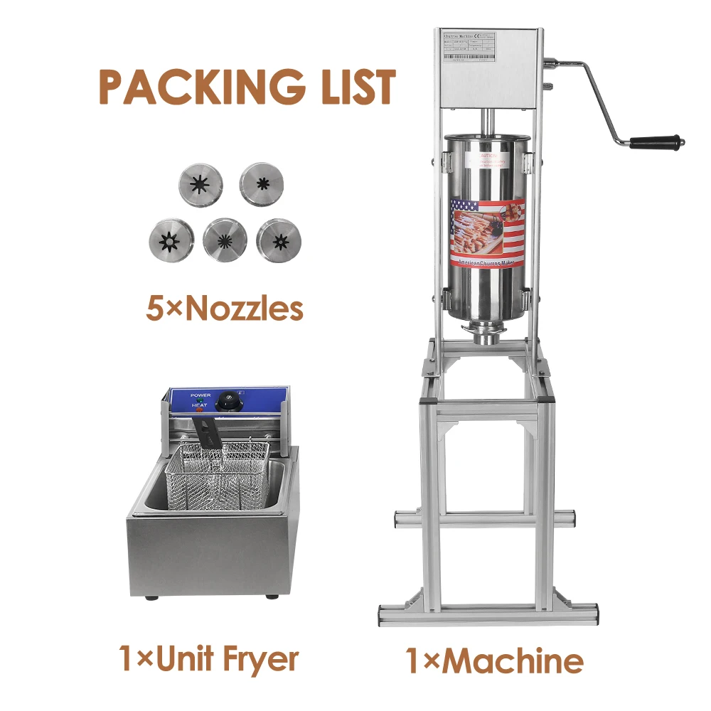 ITOP сверхмощная 5л ручная испанская машина для приготовления чуррос с электрическим приспособлением для фритюрницы 6л для Fritters из нержавеющей