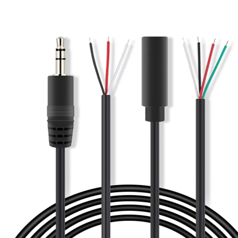 

3.5mm Audio Cable AUX Single Head Dual Channel Male and Female Head Audio Speaker Line 3/4 Core Audio Output Line 30CM