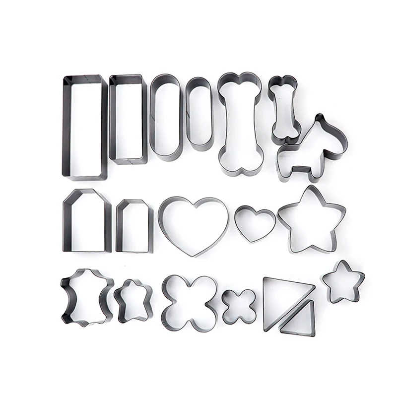 19pcs Cutter DIY leather craft round rectangle Heart Square shape label die cutting knife mould template set hole punching tool