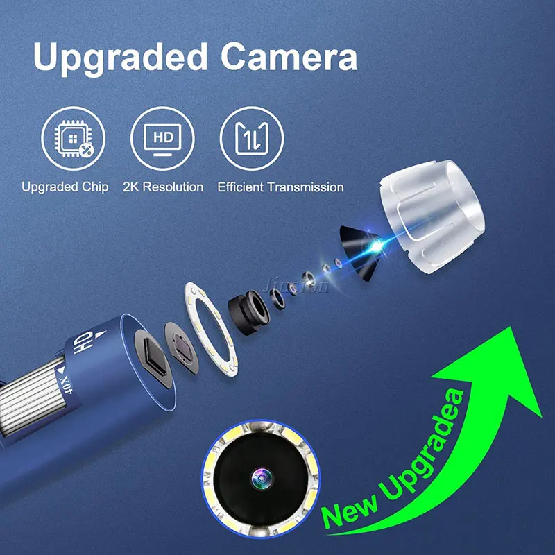 2K HD 2560x1440P USB Digital Microscope 40X to 1000X Handheld Mini Magnifier Endoscope Camera for Android Phone Wins Mac Linux