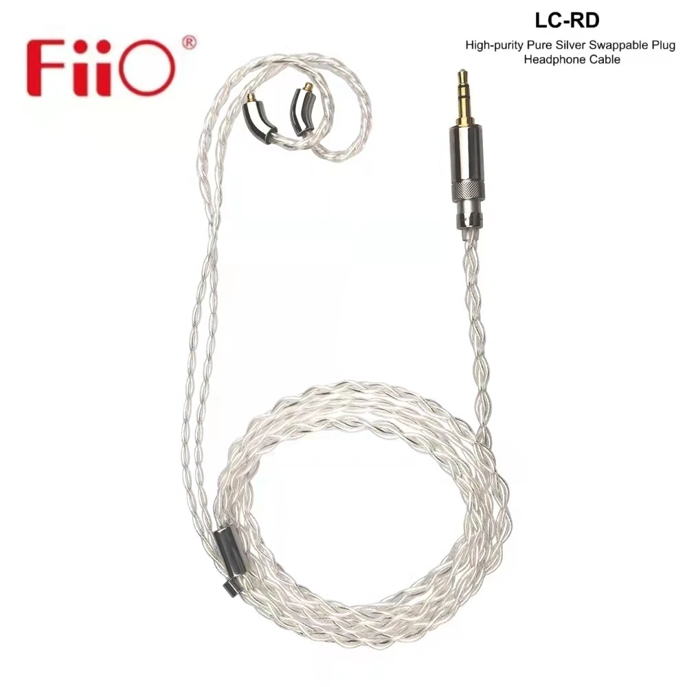 FiiO LC-RD Headphone MMCX Cable High-Purity Pure Silver Swappable Plug Earphone Cable